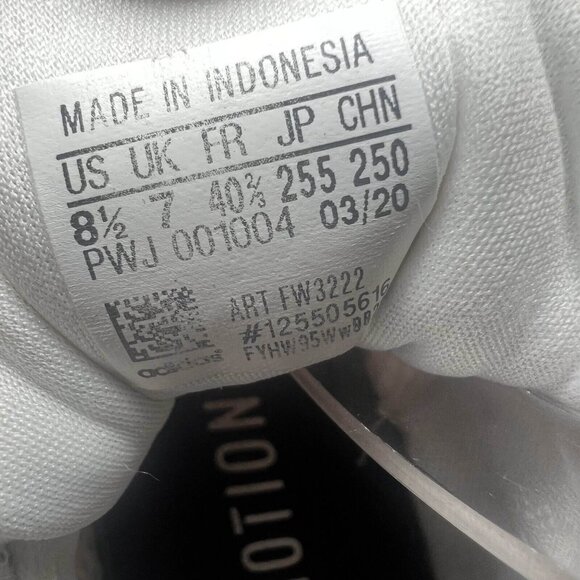 Adidas Sneaker Women 8.5 White Orange Light Motion Mesh Lace Up Athletic Running - Picture 7 of 9